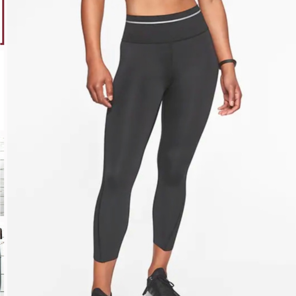Athleta Sonic High Rise Black Cropped Leggings Size M